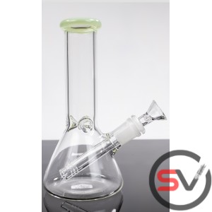 COLOR RIM GLASS BEAKER WATER PIPE 8inch